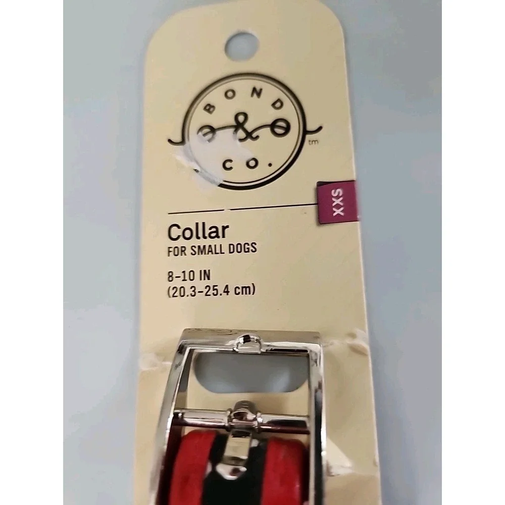 NWT Dog/Cat Collar Black Polka Dot w/Red Button Size XXS 8